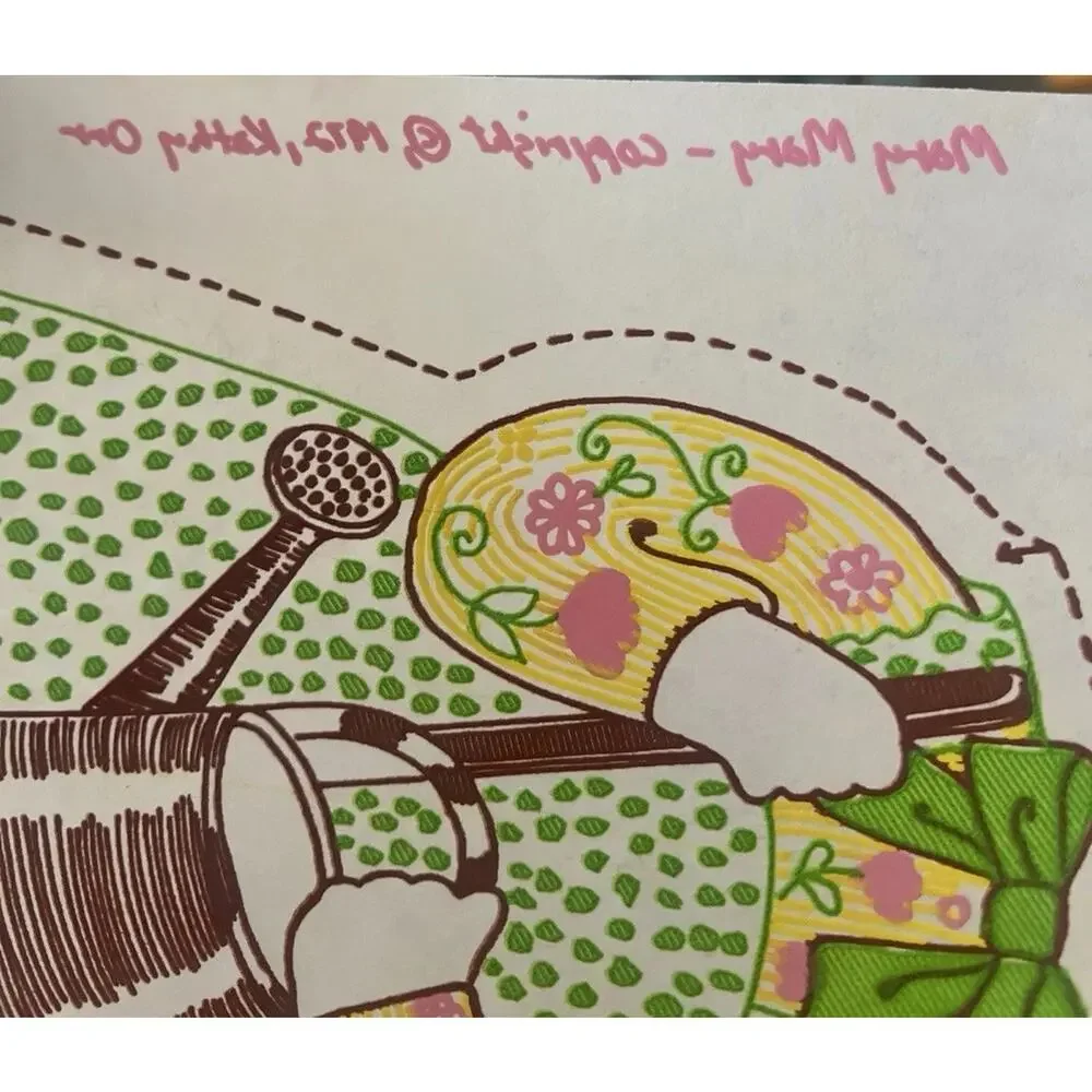 1972 Original Folk Art Kathy Orr Hand Paint Iron ON Transfer Signed